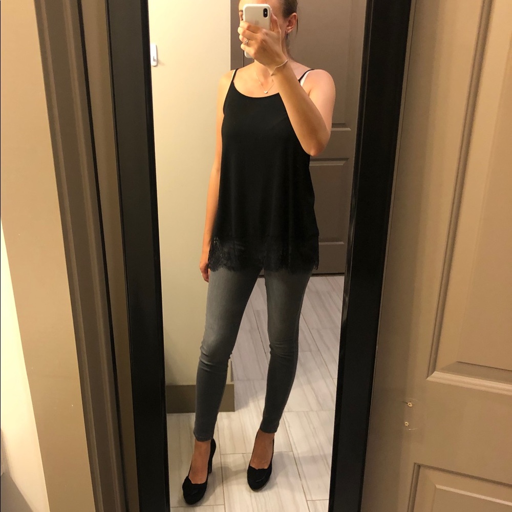Black tank top with laces
